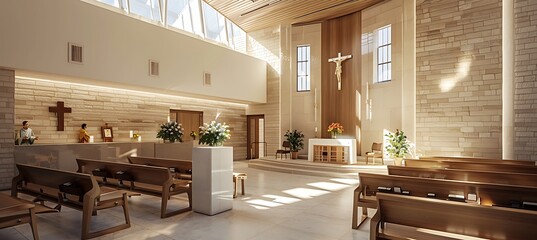 Hospital chapel providing a quiet place for patients and families thorough image investigation of hospital chapels and their design