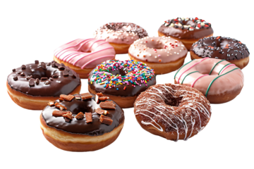 Donut Magic From Classic Glazed to Unique Flavors Isolated on White Background