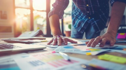 Obraz premium Human-Centered Design. UX designer conducting user testing concept