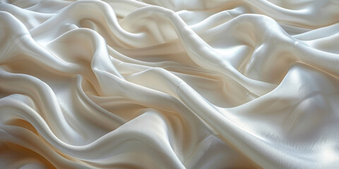 Obraz premium silk white folds Elegant material fold smooth soft softness wave sensual sexual abstract background textile clothing drape calm wrinkle fabric macro dress affectionate texture colours 