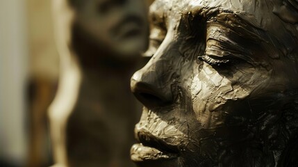 Masterpiece in Progress. Artisan crafting a bronze sculpture