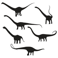 Diplodocus Dinosaur Illustration Vector Silhouette