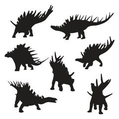 Kentrosaurus Dinosaur Illustration Vector Silhouette Bundle