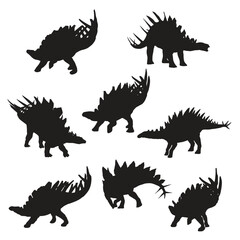Kentrosaurus Dinosaur Illustration Vector Silhouette Set