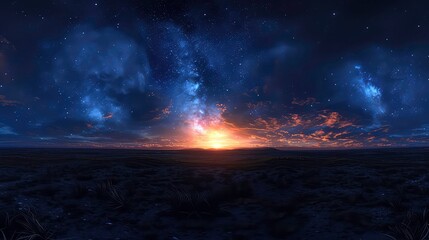 dark blue sky sunset beautiful awesome sky moon milky way seamless hdri panorama 360 degrees angle view zenith use graphics game development sky.