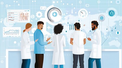 Medical team collecting patient data for epidemiological research rigorous image inspection of epidemiological data collection