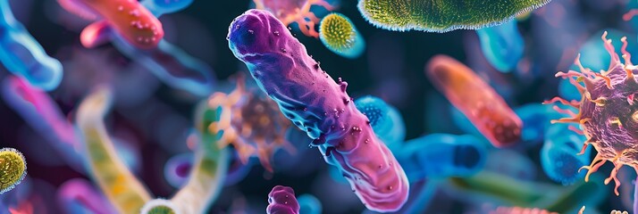 Naklejka premium Microbiome biology analysis tool identifying microbial communities and their impact on human health and disease comprehensive visual assessment of microbiome research in future personalized healthcare