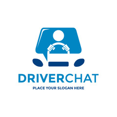 Driver chat vector logo template. This design use driver symbol. Suitable for transportation and business.