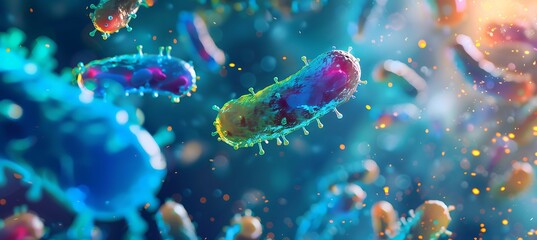 Fototapeta premium Microbiomebased therapy restoring gut health and treating diseases comprehensive visual study of microbiome applications in future medicine