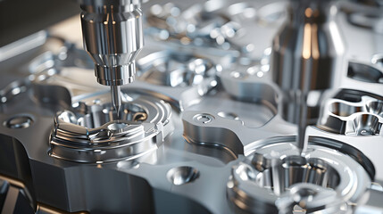 Fototapeta premium Creating Injection Mold Parts with CNC Milling Tools