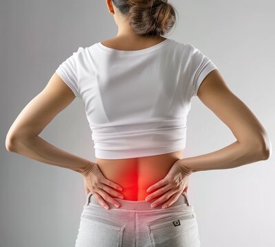 
Loin spasm.woman with back pain