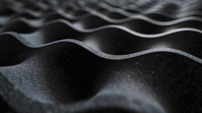 Panneaux en Mousse Noire Textur&eacute;e pour l'Insonorisation et le Rembourrage	
