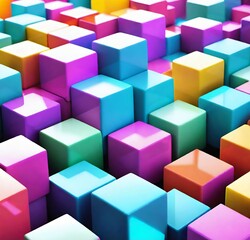 Fototapeta premium abstract colorful background, color, business, illustration, colorful, toy, cubes, square, boxes, blocks, concept, construction, design