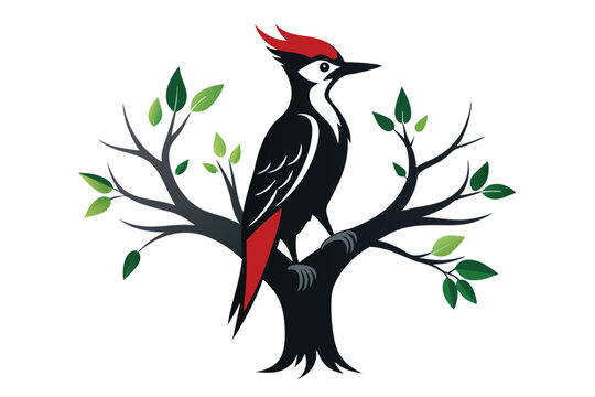 recommend clip art: Woodpecker bird on the tree Logo H.eps