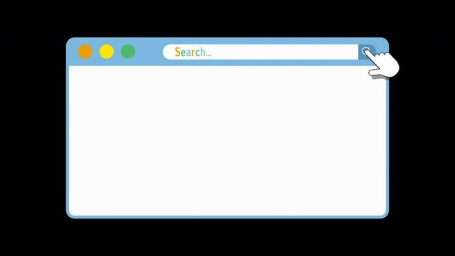 ウェブ検索のフレーム、クリックするアニメーション　背景透過バージョン