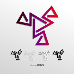 abstract geometric logo set