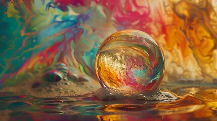 colored bubbles on a colorful background