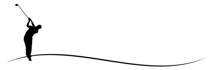 line art golfers  silhouette illustration for a background