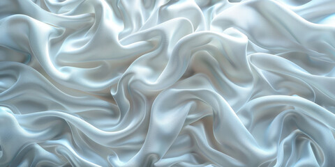 Obraz premium focus Soft sleep night bedroom sheet bed unmade surface Close rippled texture fabic wrinkled White fabric background bedding duvet comfort clothes design material 