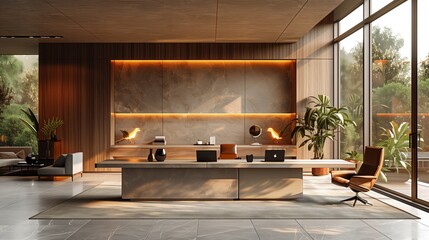 Modern Office Interior Design With Large Windows And Natural Light