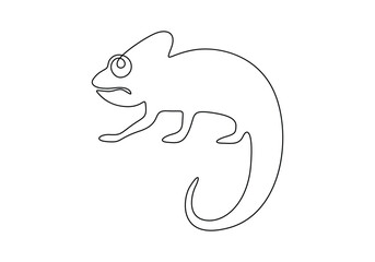 Chameleon continuous one line drawing vector illustration. Premium vector