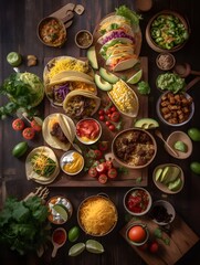Vibrant and Flavorful Mexican Taco Feast Celebrating Diverse Toppings and Authentic Mexican Cuisine