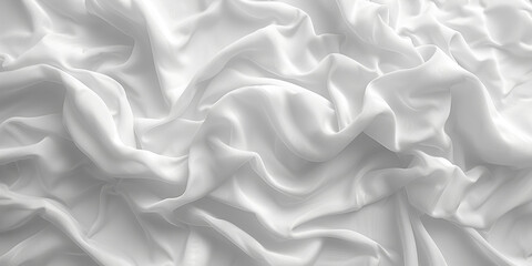 Obraz premium focus Soft sleep night bedroom sheet bed unmade surface Close rippled texture fabic wrinkled White fabric background bedding duvet comfort clothes design material 
