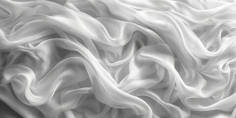 Obraz premium focus Soft sleep night bedroom sheet bed unmade surface Close rippled texture fabic wrinkled White fabric background bedding duvet comfort clothes design material 