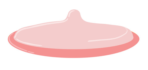 A pink condom on transparence background, Abstract Representation of a Condom for Sexual Health Awareness