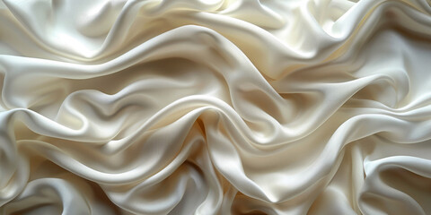 Obraz premium focus Soft sleep night bedroom sheet bed unmade surface Close rippled texture fabic wrinkled White fabric background bedding duvet comfort clothes design material 