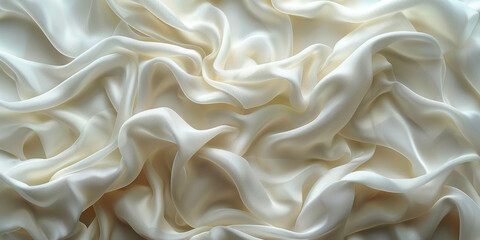 Obraz premium focus Soft sleep night bedroom sheet bed unmade surface Close rippled texture fabic wrinkled White fabric background bedding duvet comfort clothes design material 