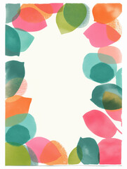 Obraz premium colorful leaf or petal pattern: page frame for invitation or similar document
