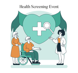 Boomer Health. Flat Vector Illustration