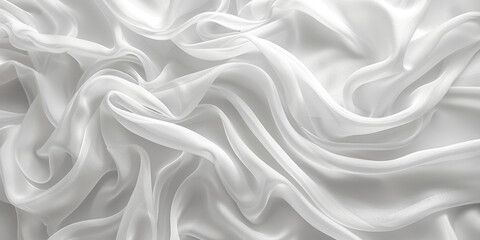 Obraz premium focus Soft sleep night bedroom sheet bed unmade surface Close rippled texture fabic wrinkled White fabric background bedding duvet comfort clothes design material 