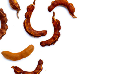 Fototapeta premium Tamarind fruit on white background.