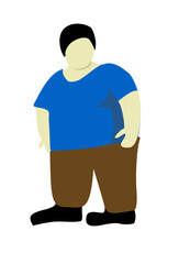fat person vector. obesity symbol