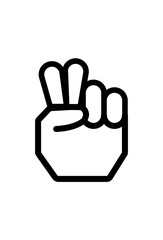 Obraz premium two finger hand vector icon. peace symbol