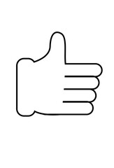 simple line art love hand icon. thumbs up symbol