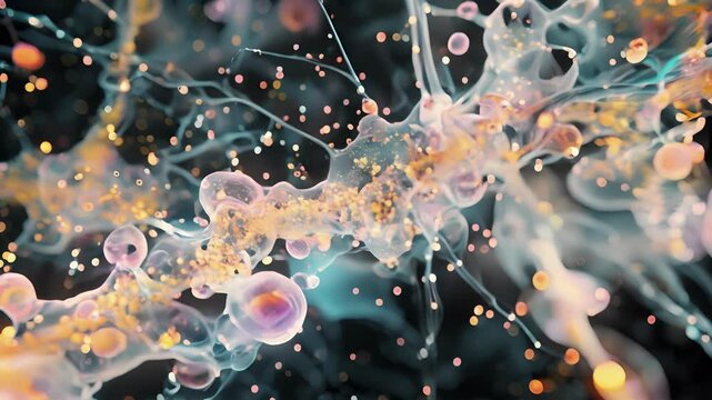 Microscopic observation of nitric oxide acting as a signaling molecule in neural pathways.