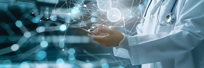 Automated documentation assistant powered natural language processing transcribing medical conversation generating accurate patient report close scrutiny infographic of NLP future medical