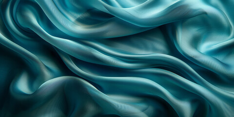 Obraz premium design your space copy background fabric turquoise beautiful folds wavy soft silk wave liquid background color teal elegant fabric satin silk green blue 