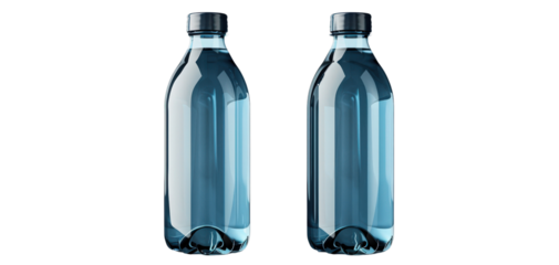 blue bottle with water