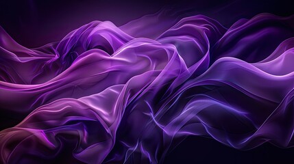 Obraz premium A purple fabric with a purple background. The fabric is flowing and has a dreamy, ethereal quality