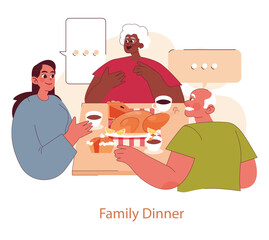 Grandparents Day. Flat Vector Illustration