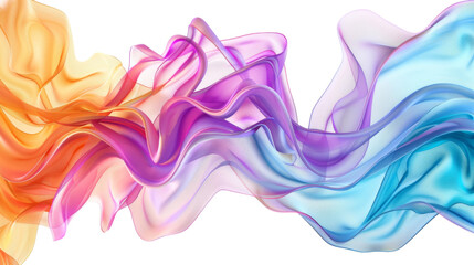 Fototapeta premium Vibrant Colorful Fluid Abstract 3D Gradient Blend Curves on transparent background
