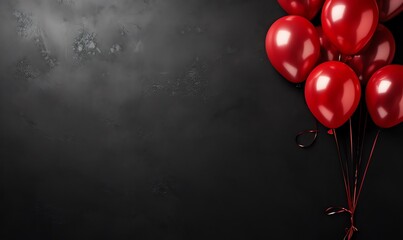 Red Balloons Against a Dark Background