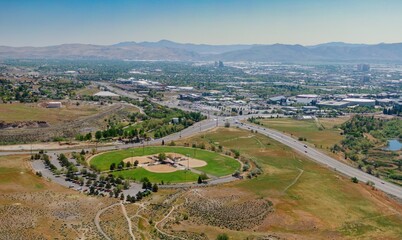 Naklejka premium Aerial of the city of Reno, Nevada, United States of America.