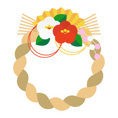 しめ縄のイラスト、年賀状素材