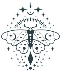 Celestial Butterfly, Mystical Astrology vector design