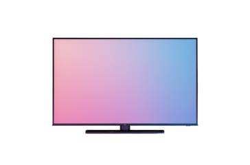 A modern flat screen television with a blank, colorful gradient screen. Perfect for displaying your own content.